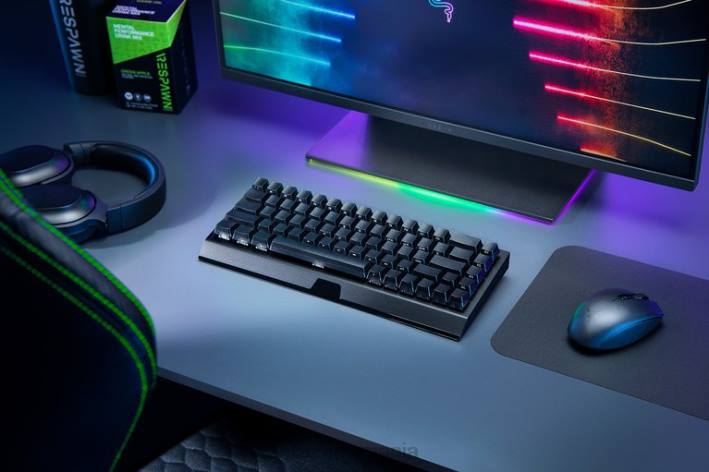 negru tastatură N4VF64 blackwidow v3 mini hyperspeed - ediția fantomă - comutator galben - noi Razer