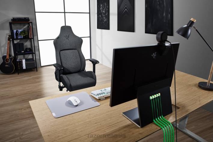 o singură culoare scaun de gaming N4VF137 iskur - țesătură gri închis Razer
